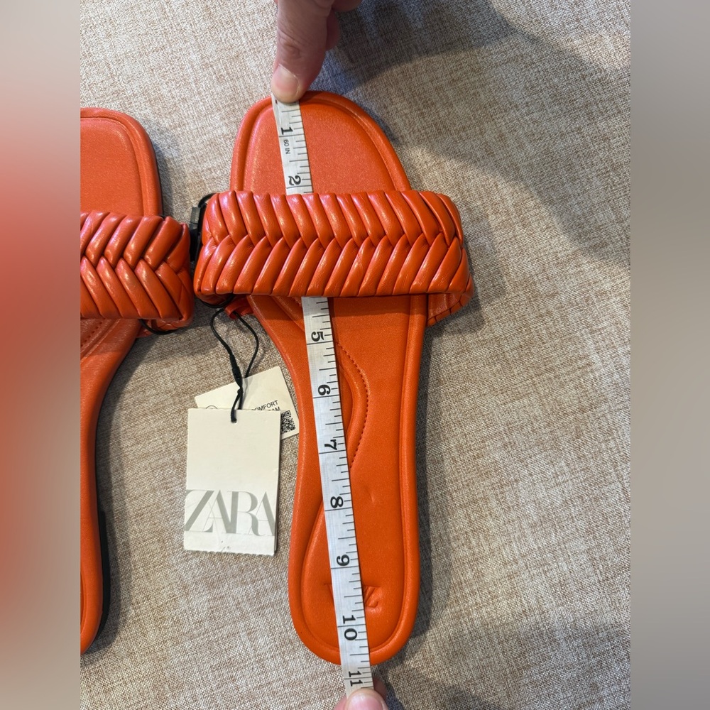 Zara Tangerine Woven Slide Sandals - Picture 4 of 5